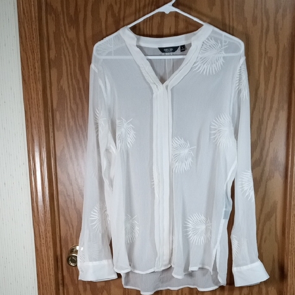 Simply Vera Vera Wang Tops - Simply Vera Wang Sheer Embroidered, Contemporary, Feminine, Classic, Contemporar